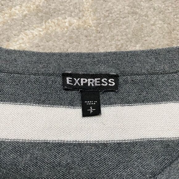 Express Women's Striped Sweater - Black and White - Picture 2 of 6